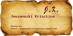Jeszenszki Krisztina névjegykártya
